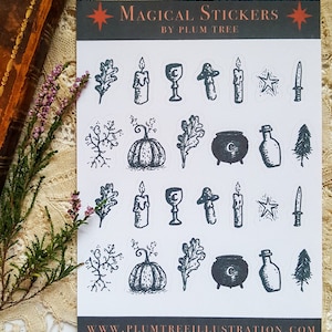 Magical Witchy Sticker Sheet - planner stickers