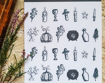 Magical Witchy Sticker Sheet - planner stickers