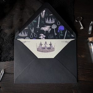 Dark Fairytale Letter Writing Set with Wax Seals Stationery Set RPG Fantasy Writing Paper Dark academia Bookish Goth Gothic image 2