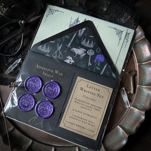Dark Fairytale Letter Writing Set with Wax Seals Stationery Set RPG Fantasy Writing Paper Dark academia Bookish Goth Gothic image 8