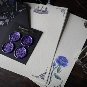 Dark Fairytale Letter Writing Set with Wax Seals Stationery Set RPG Fantasy Writing Paper Dark academia Bookish Goth Gothic image 4