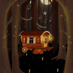 Impresión de ilustración de caravana mágica - Matte Art Print, A5, A6