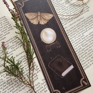 Witchy Bookmark | Illustrated bookmark | Dark academia bookmark | Recycled bookmark | Cozy bookmark