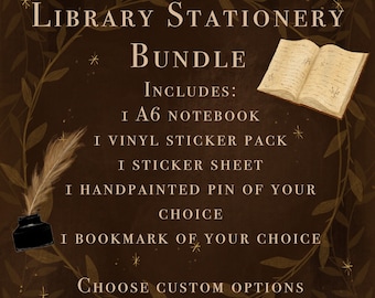 Library Bundle - Magical Stationery Set | Dark academia stationery | Cottagecore Stationery | Steampunk Stationery | Sustainable | Handmade