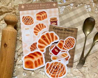 Bakery Sticker Bundle | Cottagecore Stickers | Cottagecore Stationery | Bread Sticker | Bakery Stickers | Food stickers | Vinyl stickers