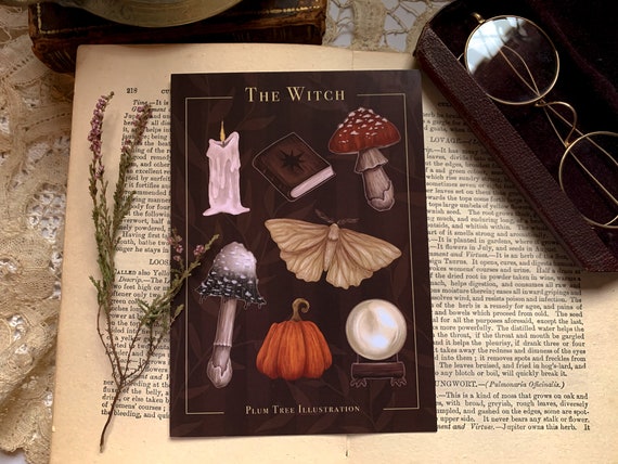 Witchy Postcard - Witch Card | Vintage Postcard | Dark academia | Cottagecore | Postcard print |  Eco postcard | Recycled