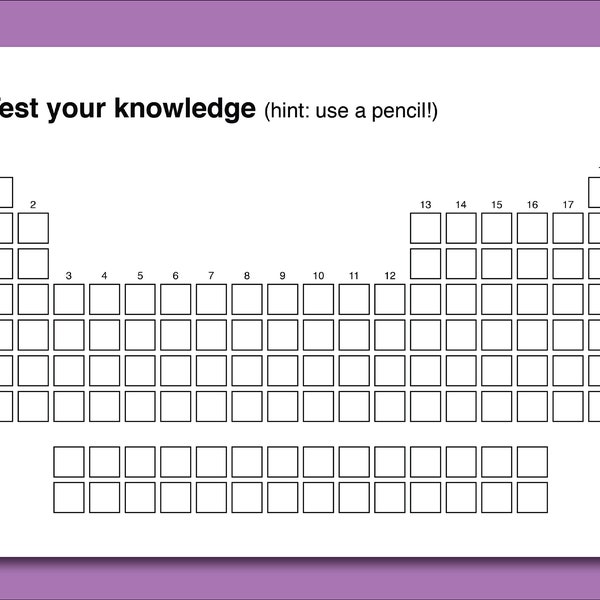 Blank Periodic Table of Elements - Test Your Knowledge!