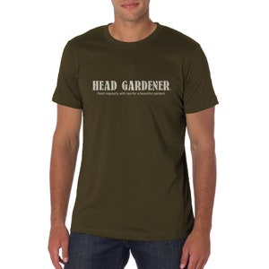 Unisex 'Head Gardener' Fun Printed Gift T-shirt for Garden Lovers