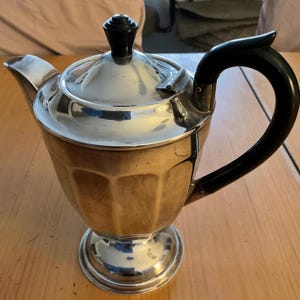 Vintage Silverplate Teapot with Black Bakelite Handle