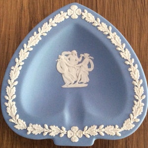 Blue Wedgewood Jasperware Heart shaped Trinket Dish
