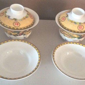 Boxed Set Chinese Tea Bowls & Plates