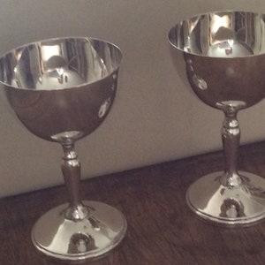 Pair Vintage Viking Plate Goblets