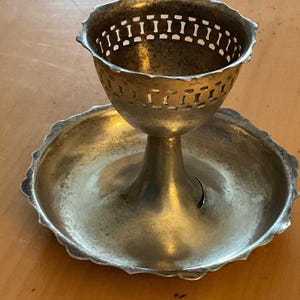 Vintage EPNS England Egg cup on dish
