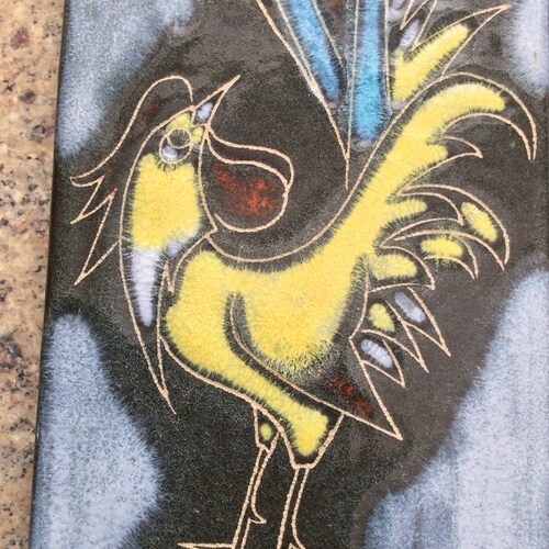 Ruscha Wall Plaque of shops a Cockerel 1950s