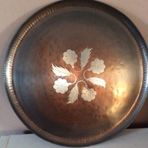 Vintage Paul Gilling Copper Floral  Arts & Crafts Style Plate