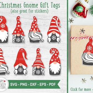 Weihnachtswichtel SVG, Weihnachtswichtel Geschenkanhänger SVG Datei für Cricut Silhouette, Geschenkanhänger SVG, Weihnachtsanhänger svg, Gnome svg