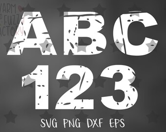 Distressed font svg cut files for Cricut Silhouette, Rustic alphabet numbers svg, distressed monogram alphabet svg, distressed letters svg