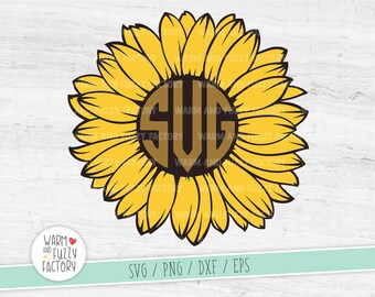 Download Sunflower Monogram Svg Etsy