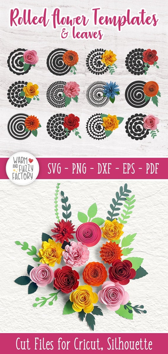 Download Rolled Flower Svg 3d Flower Svg Paper Flower Svg Cut File Etsy