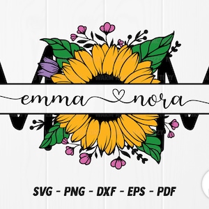 Split Mom SVG, Mother's Day SVG, Mom monogram svg, Custom Mom svg files for Cricut Silhouette, Mom with names SVG, Mom Sublimation design