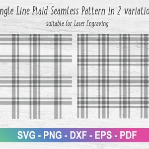 Enkele lijn plaid svg, Plaid SVG patroon voor Laser Gravure, Plaid naadloze patroon SVG, Single line patroon SVG