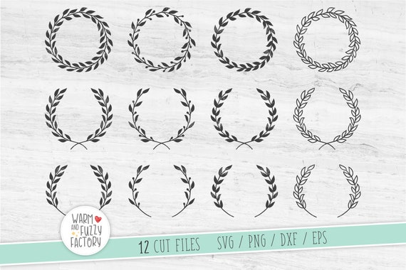 Laurel wreath svg, Wreath svg, Floral wreath svg, Laurel wreath svg bundle cut file for Cricut Silhouette, Hand drawn wreath svg, Laurel svg
