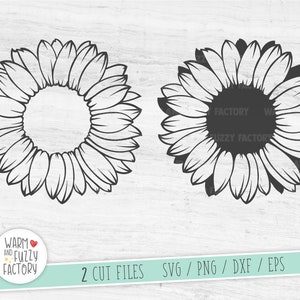 Sunflower svg, Sunflower monogram svg, Sunflower cut files for Cricut Silhouette, Flower svg, Floral svg, Sunflower svg bundle