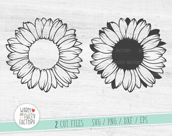 Sunflower svg, Sunflower monogram svg, Sunflower cut files for Cricut Silhouette, Flower svg, Floral svg, Sunflower svg bundle