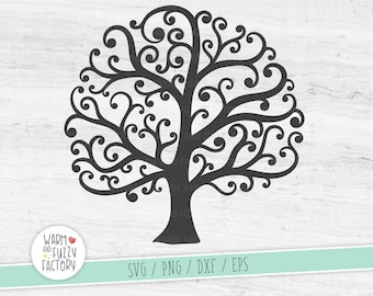 Pliki SVG drzewa, Drzewo życia, Drzewo genealogiczne, Fantazyjne drzewo, Drzewo ślubne, Pliki SVG drzewa w kształcie spirali dla Cricut Silhouette