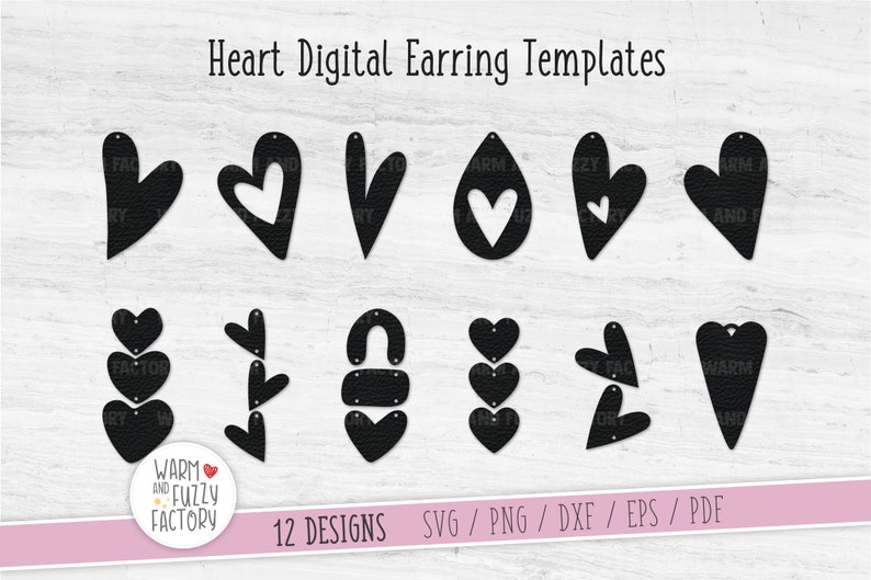 Download Heart earring svg Valentine earring svg cut files for ...