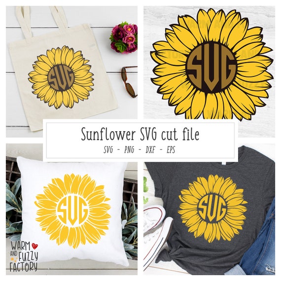 Download Sunflower Svg Sunflower Monogram Svg Flower Svg Sunflower Etsy