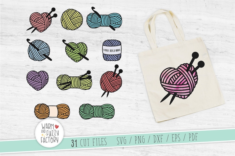 Knitting Svg, Crochet Svg, Yarn Svg Cut Files for Cricut Silhouette ...