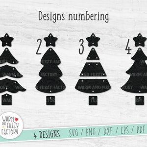 Christmas tree earrings svg, Earring svg, Leather earring svg bundle, Earring template, Christmas earring svg cut files Cricut Silhouette image 3