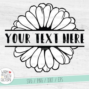 Daisy svg, Delade monogram daisy klippfiler för Cricut Silhouette, Gerber daisy svg, Blomma svg, Blommig svg, Flicka monogram blomma svg bild 2