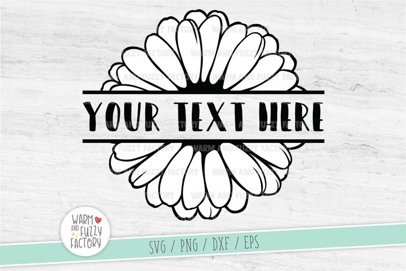 Daisy svg, Delade monogram daisy klippfiler för Cricut Silhouette, Gerber daisy svg, Blomma svg, Blommig svg, Flicka monogram blomma svg bild 2