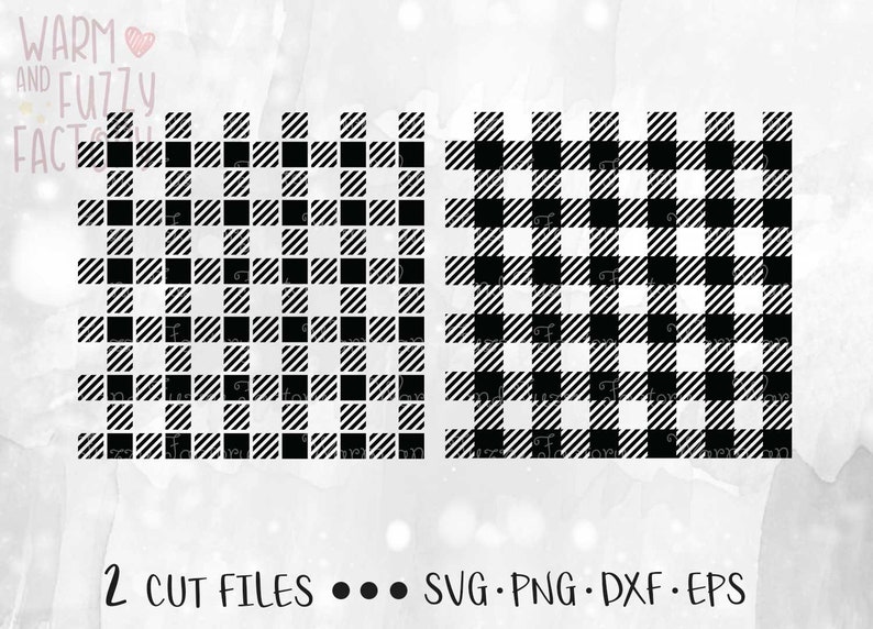 May include: Two black and white checkered patterns, each with a different diagonal line direction. The patterns are suitable for crafting projects, such as creating fabric, paper, or vinyl designs.