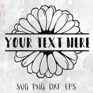 Daisy svg, Delade monogram daisy klippfiler för Cricut Silhouette, Gerber daisy svg, Blomma svg, Blommig svg, Flicka monogram blomma svg bild 4