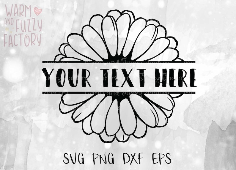 Daisy svg, Delade monogram daisy klippfiler för Cricut Silhouette, Gerber daisy svg, Blomma svg, Blommig svg, Flicka monogram blomma svg bild 4