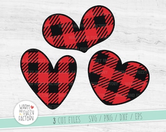 Buffalo plaid hearts svg cut files for Cricut Silhouette SVG, Valentine decoration svg, Buffalo plaid svg, Hearts svg, Love plaid svg