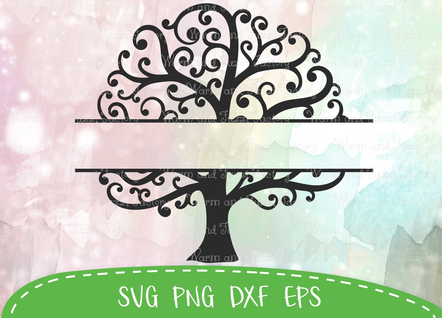 Tree Monogram Split Monogram Family Tree Svg, Tree Svg, Family Tree Svg, Split Tree ...