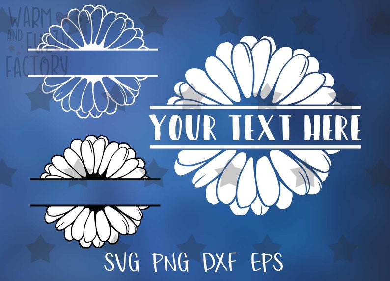 Download Daisy svg Split monogram daisy cut files for Cricut | Etsy