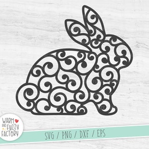 Bunny svg, Easter bunny svg, Scroll bunny svg cut files for Cricut Silhouette, Easter svg, Swirly bunny svg, Easter svg files, Rabbit svg