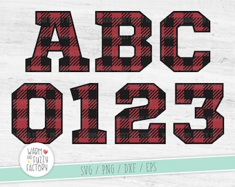 Buffalo plaid SVG alphabet cut files for Cricut Silhouette, Buffalo plaid letters svg, Buffalo plaid numbers svg, Buffalo plaid font svg dxf