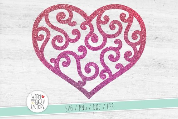 Swirly Heart Svg Cut File For Cricut Silhouette Heart With Etsy