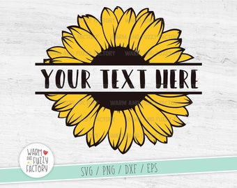 Split Sunflower svg cut file for Cricut Silhouette, Split flower monogram svg, Split flower svg, Floral svg, Girl monogram flower svg