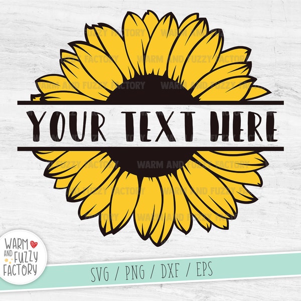 Split Sunflower svg cut file for Cricut Silhouette, Split flower monogram svg, Split flower svg, Floral svg, Girl monogram flower svg