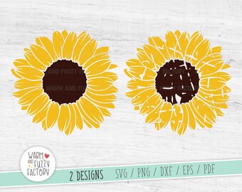 Sunflower svg, Grunge sunflower svg, Distressed Sunflower cut files for Cricut Silhouette, Flower svg, Floral svg, Sunflower svg bundle