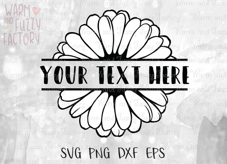 Daisy svg, Delade monogram daisy klippfiler för Cricut Silhouette, Gerber daisy svg, Blomma svg, Blommig svg, Flicka monogram blomma svg bild 6