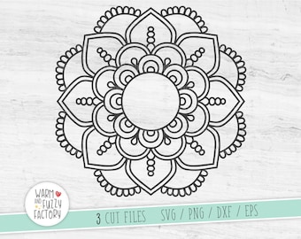 Mandala svg-klippfil för Cricut Silhouette, Mandala monogram svg, Mandala cirkelmonogram bunt svg, Zentangle svg, Mandala bunt svg
