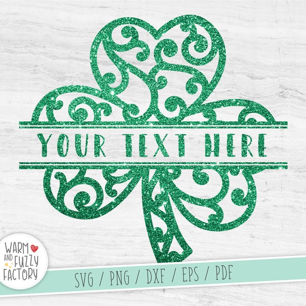 Split swirly shamrock SVG, Split swirly clover svg, St. Patrick's day svg cut file for Cricut Silhouette, Shamrock SVG, Clover SVG